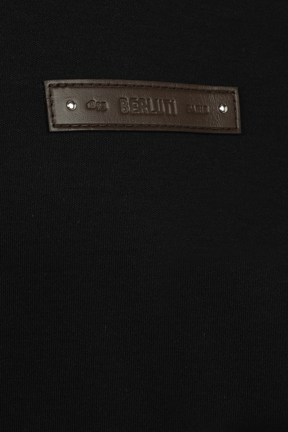 תמונה אחורית של T-Shirt With Leather Detail in Black