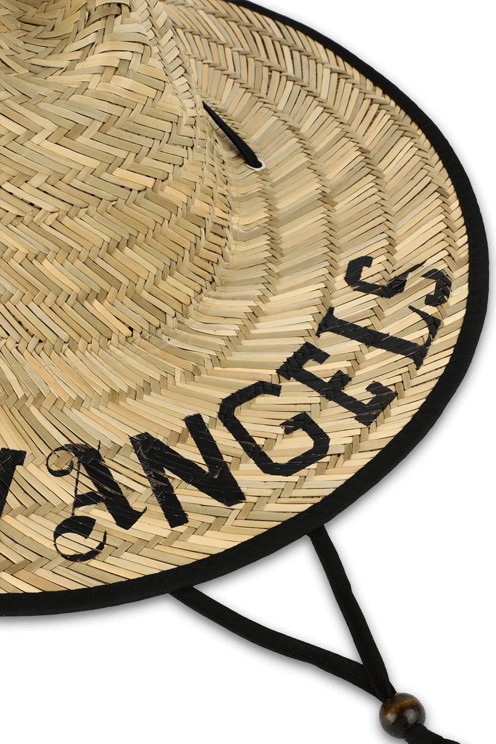 תמונת תקריב של כובע קש רחב שוליים