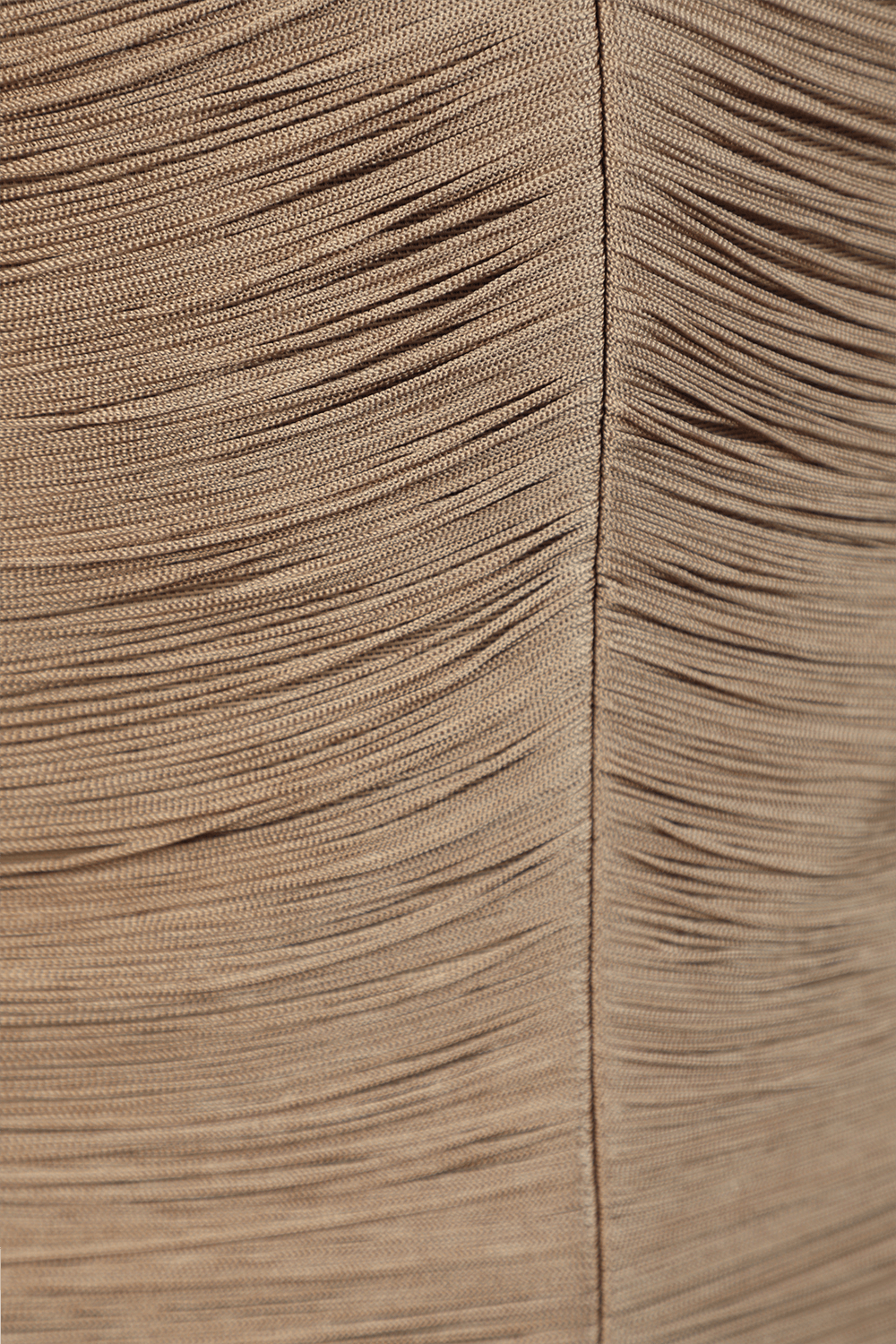 תמונה אחורית של שמלת סטרפלס מיני בגוון בז'