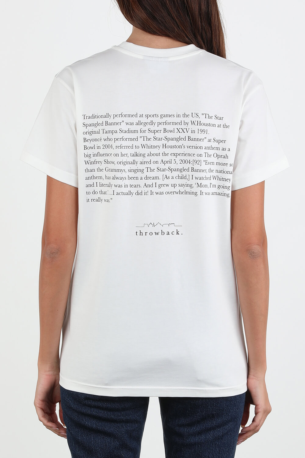 תמונת דוגמן אחורית של USA Print Tshirt in White