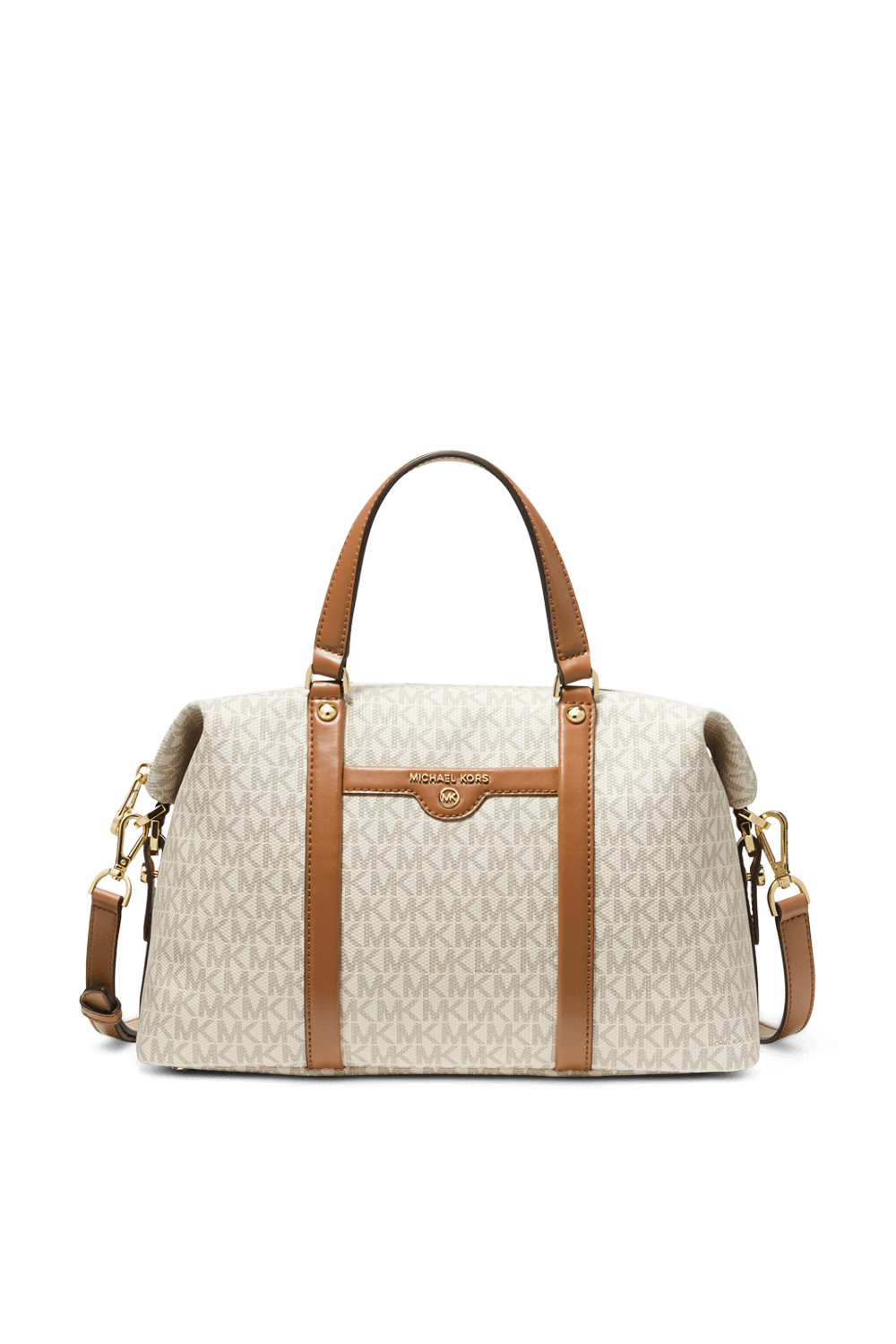 תמונה קידמית של Beck Medium Logo Satchel in White