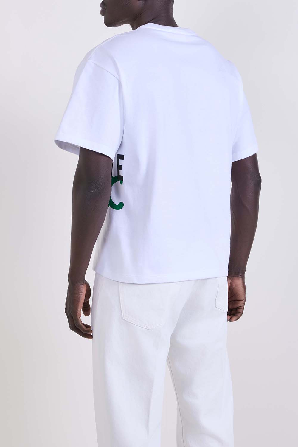 תמונת דוגמן אחורית של חולצת טי בגזרה משוחררת