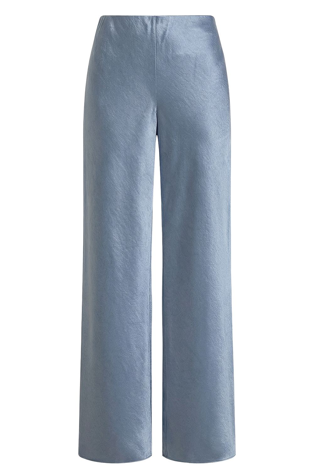 תמונה קידמית של מכנסי סאטן בגזרה גבוהה