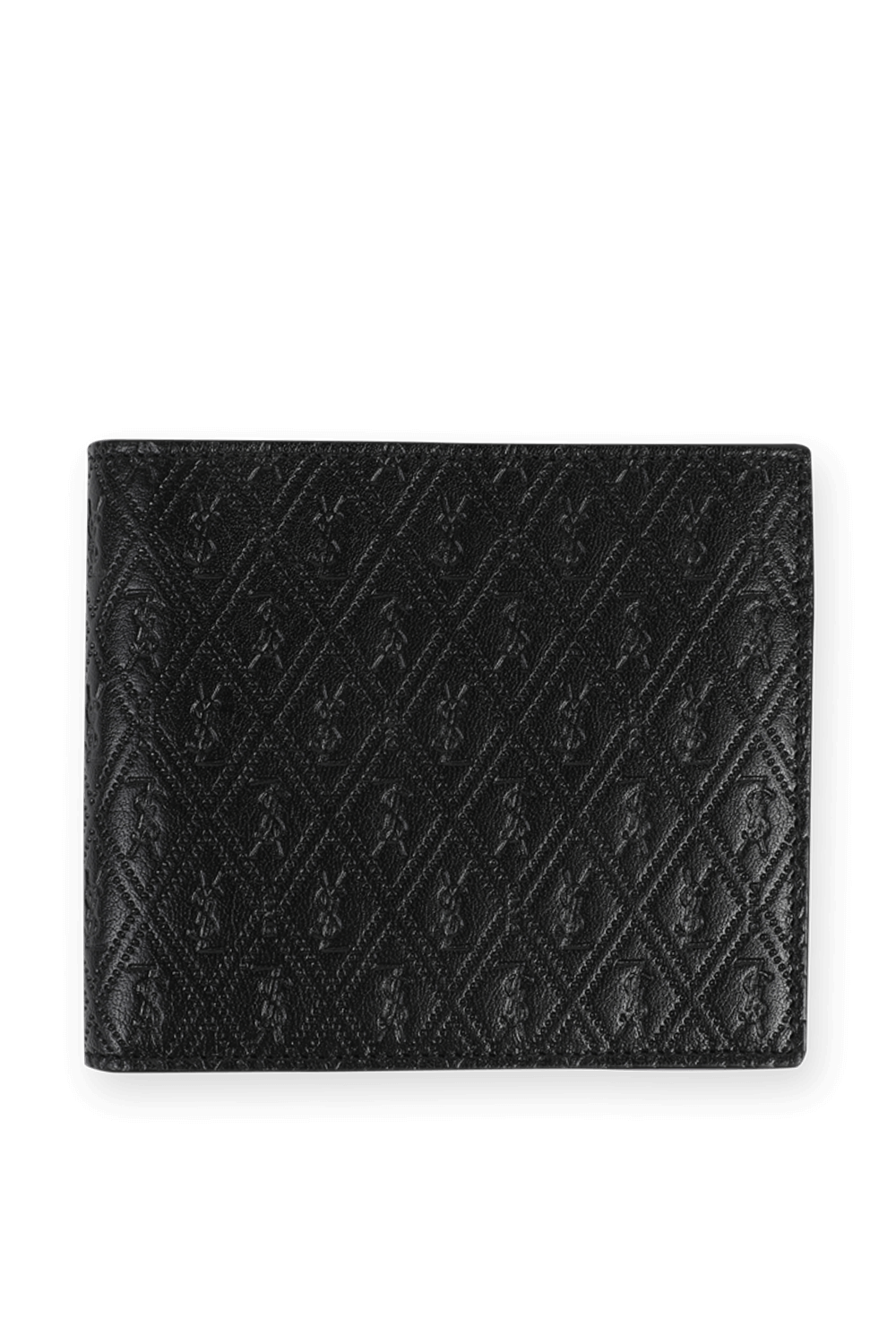 ארנק מונוגרמי מעור בצבע שחור SAINT LAURENT