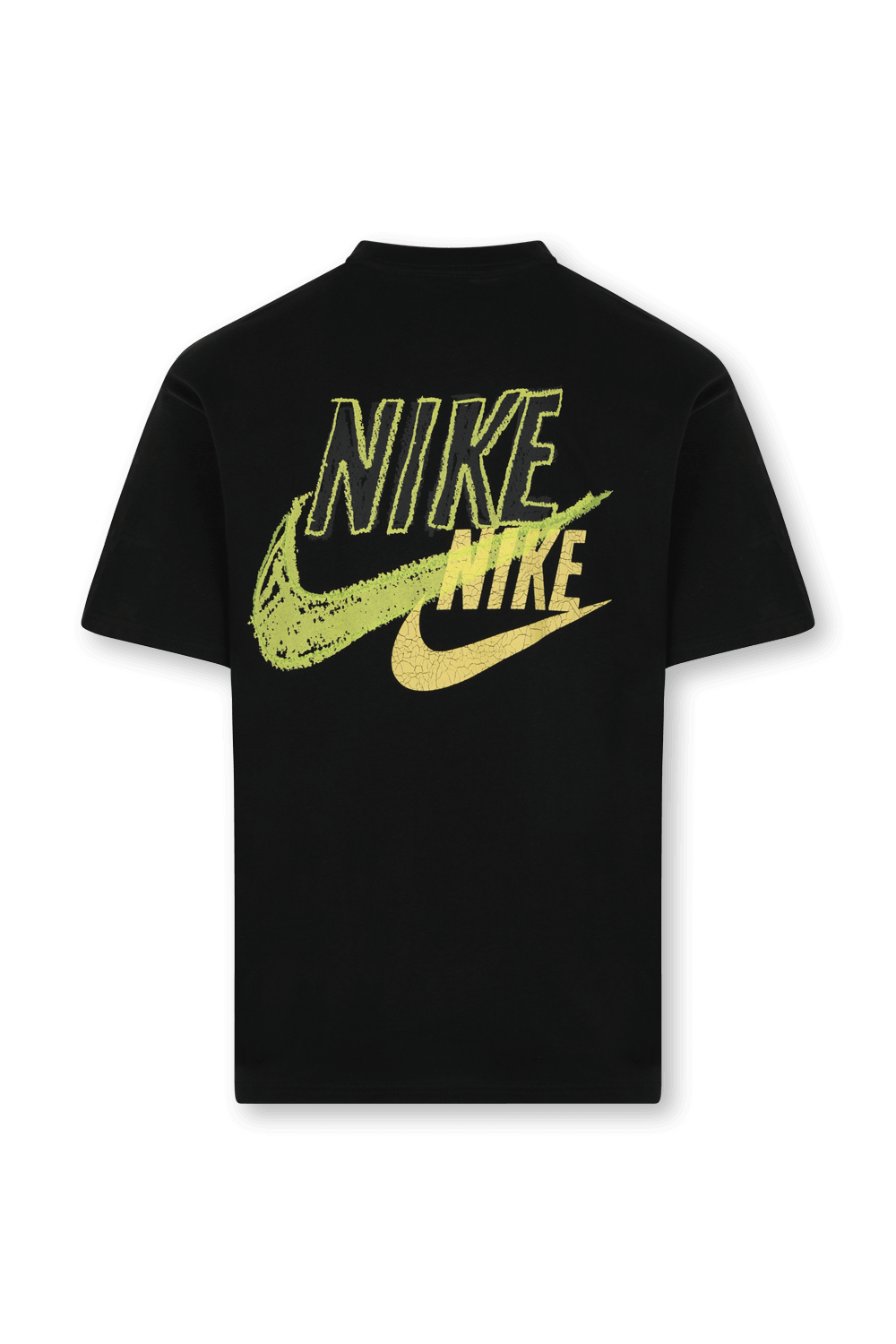 תמונה אחורית של חולצת לוגו ספורט שחורה