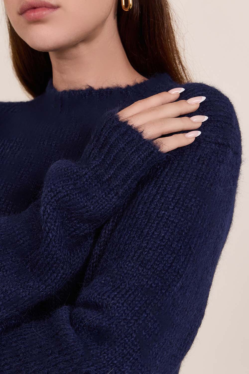 תמונת תקריב דוגמן של סריג צמר