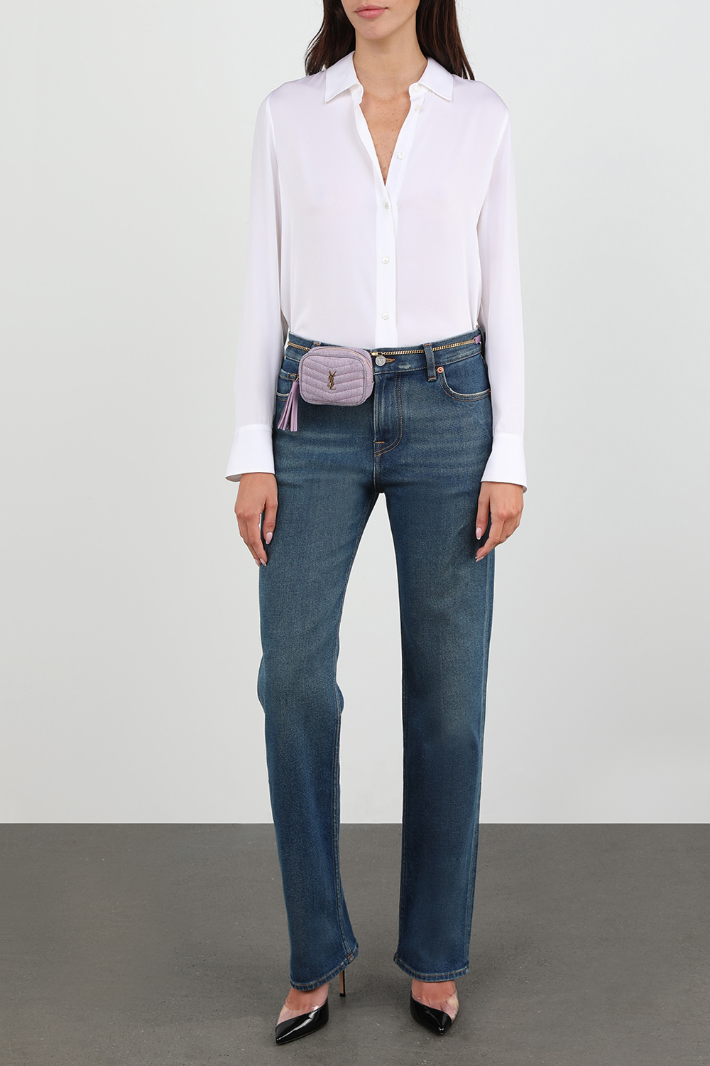 תמונת דוגמן קידמית של תיק פאוץ' מיני סגול