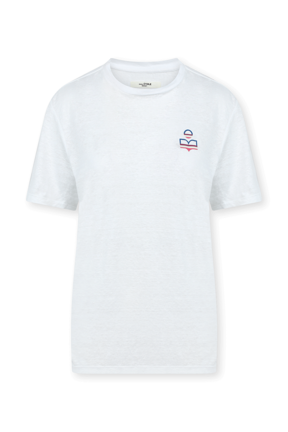 חולצת טי לבנה מפשתן עם לוגו ISABEL MARANT