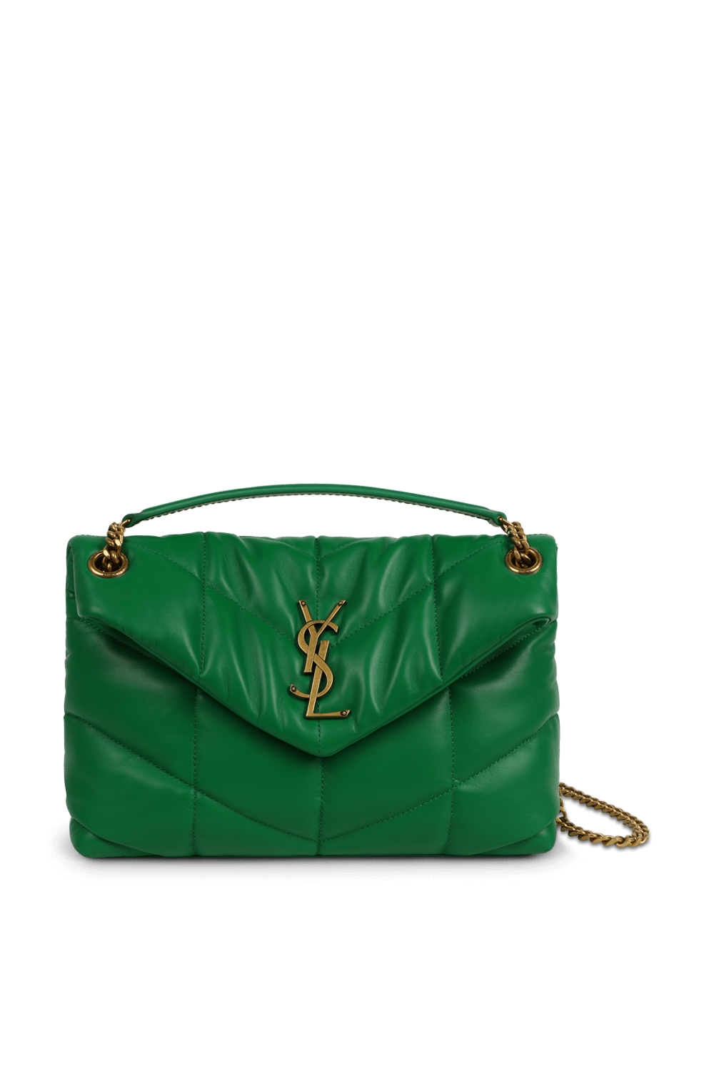 תמונה קידמית של תיק פאפר מעור עם לוגו מונוגרמי