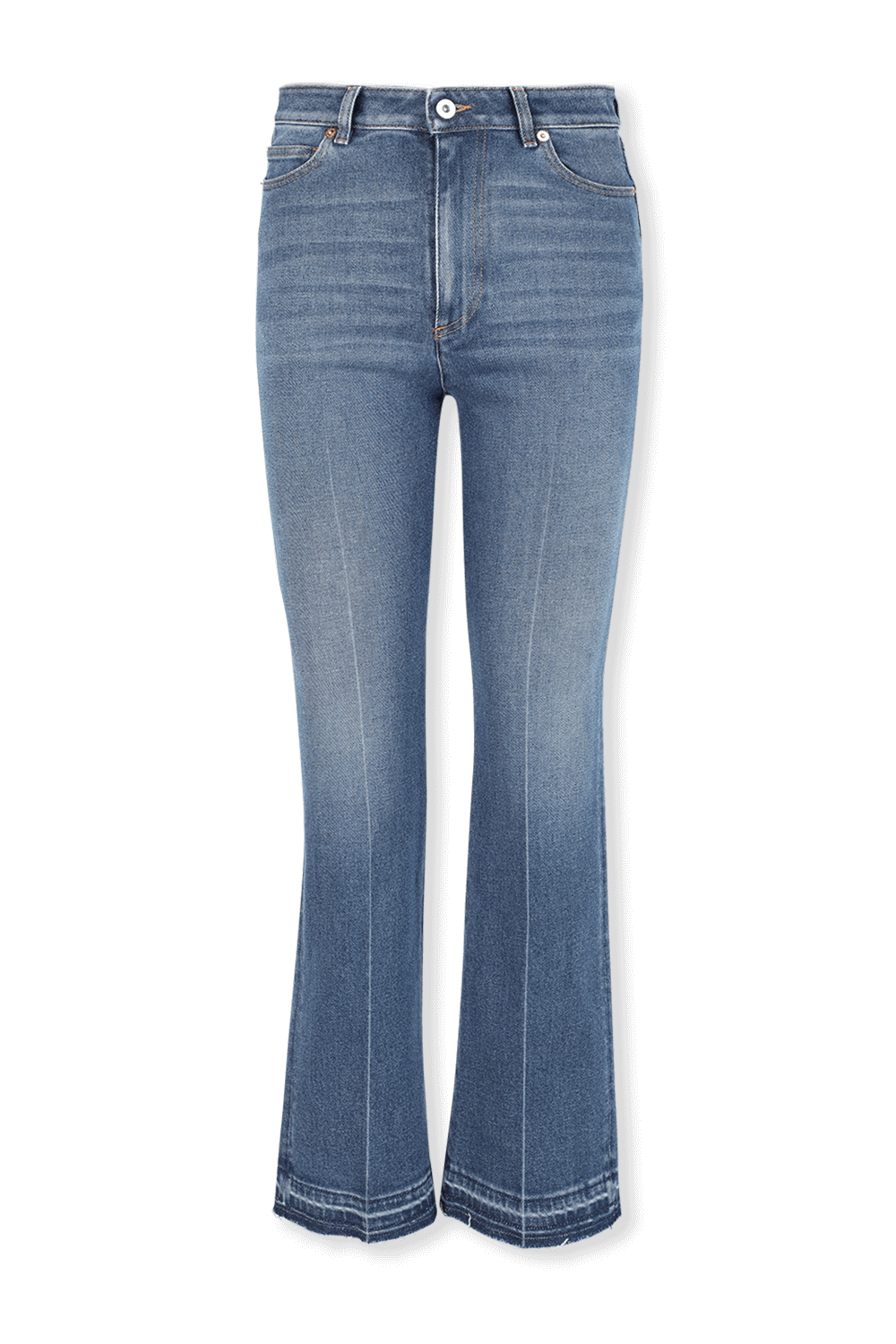 תמונה קידמית של מכנסי גי'נס בגזרה ישרה בשטיפה בינונית