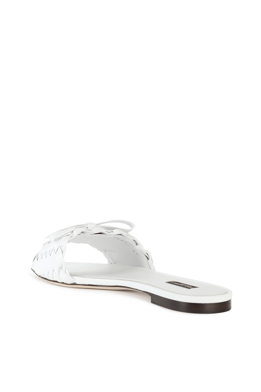 Flat Slides In White Leather DOLCE & GABBANA