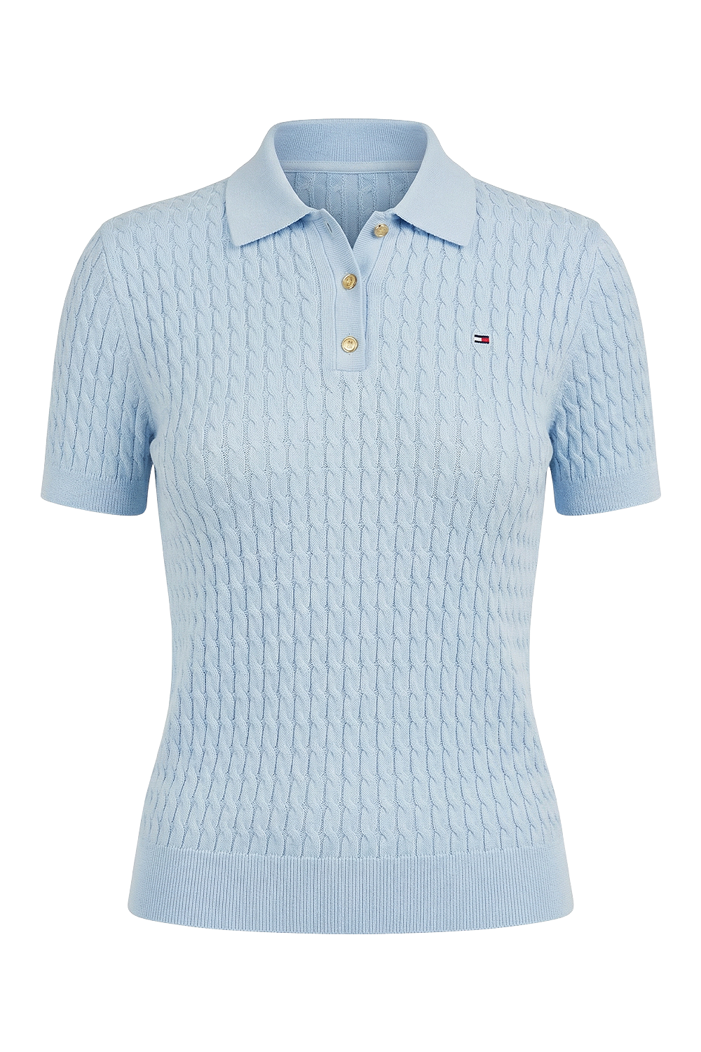 תמונה קידמית של חולצת פולו סריג