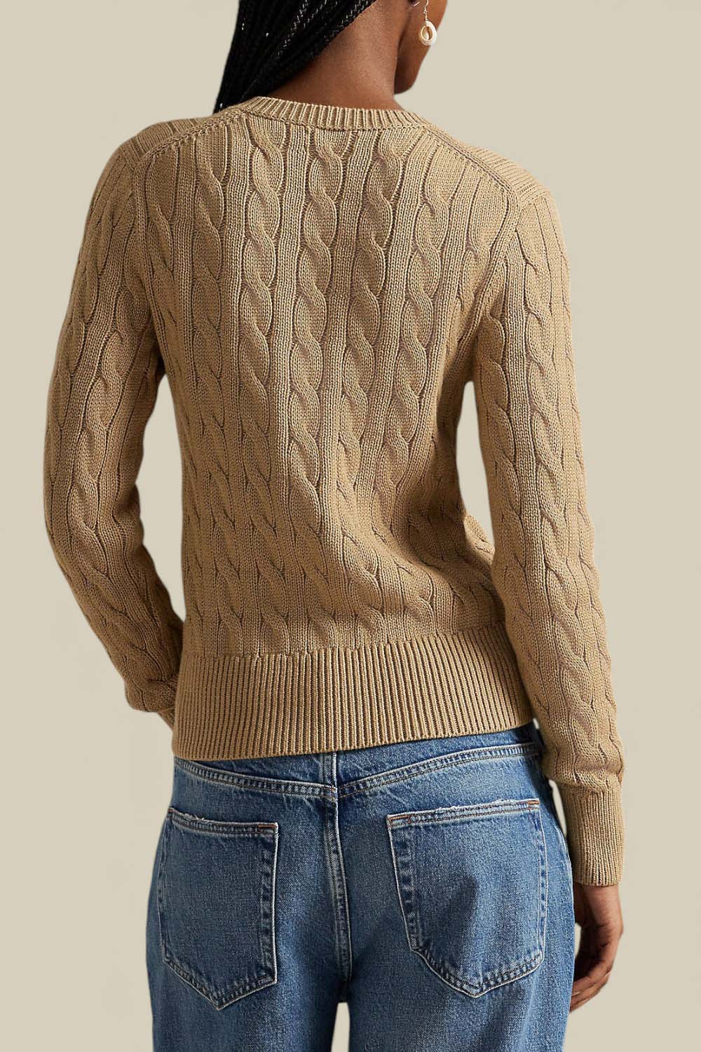 תמונת דוגמן אחורית של קרדיג כותנה