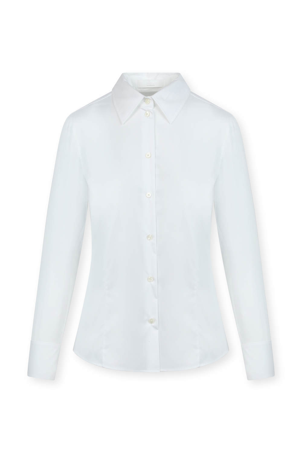 תמונה קידמית של חולצה מכופתרת לבנה מכותנה