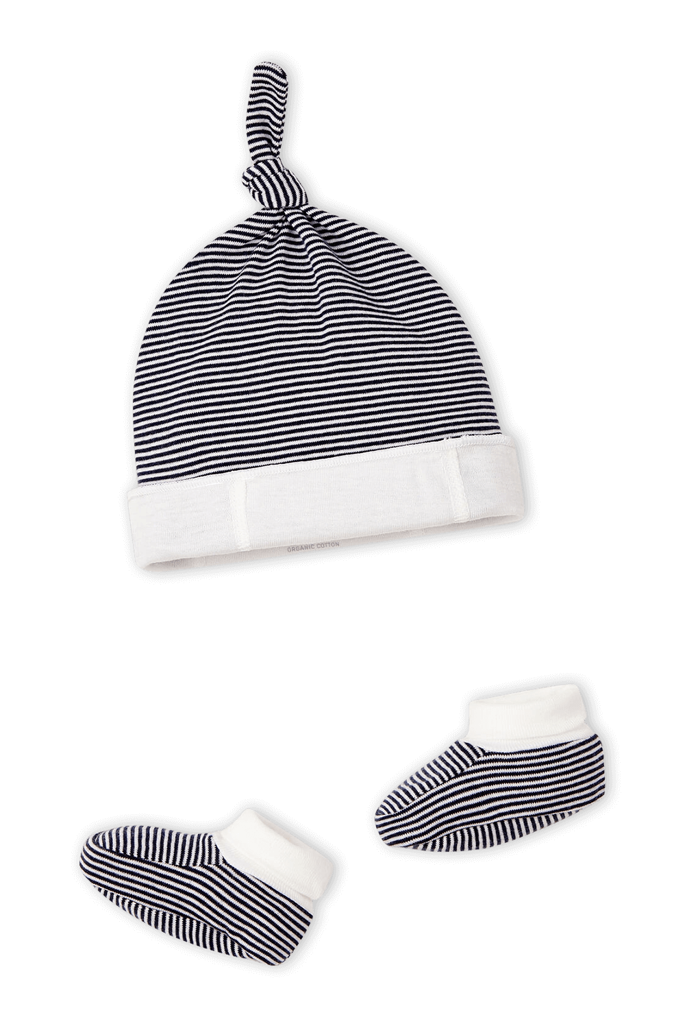 סט נעלי בית וכובע גרב בדוגמת פסים - גילאי 6-12 חודשים PETIT BATEAU