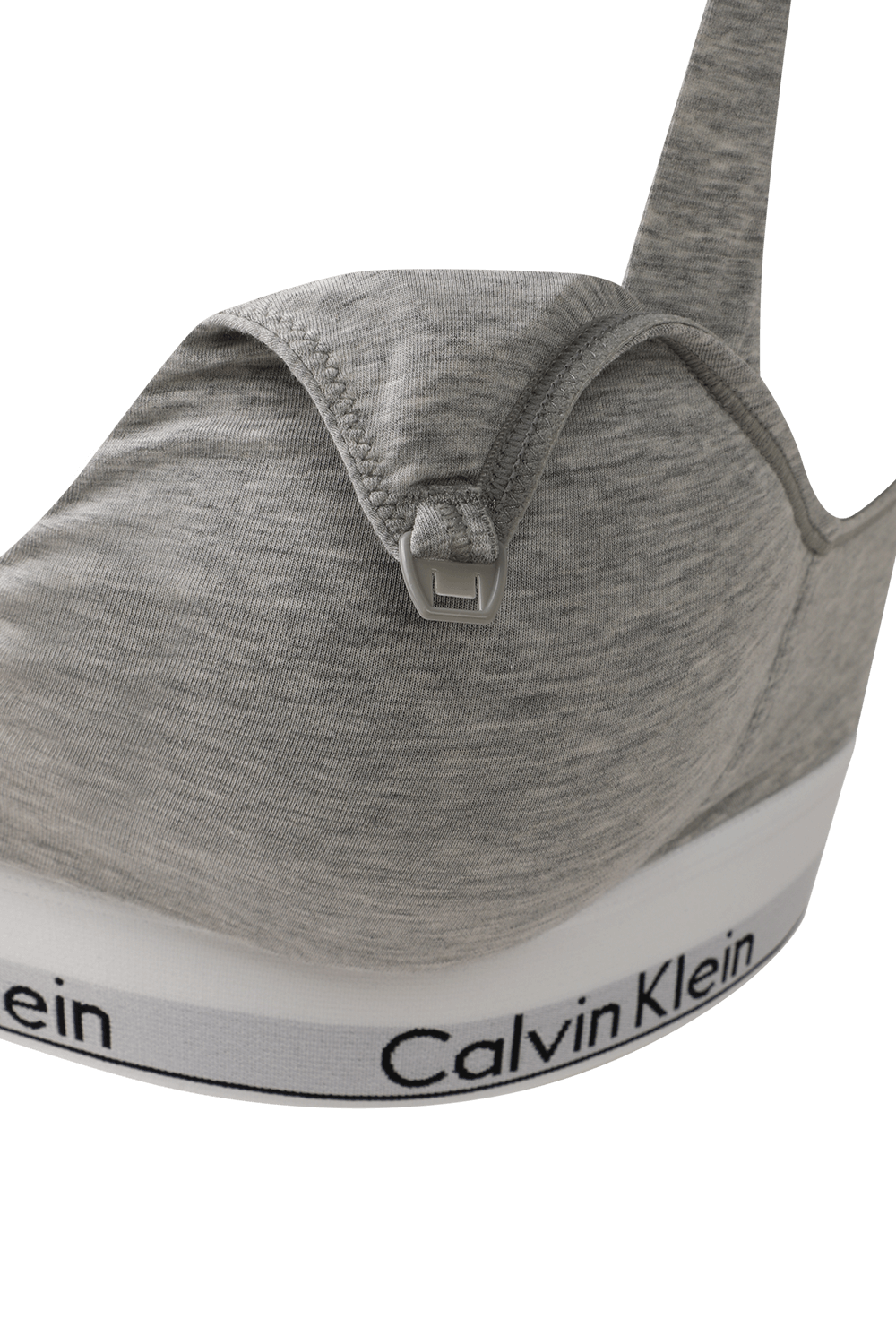 חזיית משולשים אפורה עם לוגוטייפ לבן CALVIN KLEIN