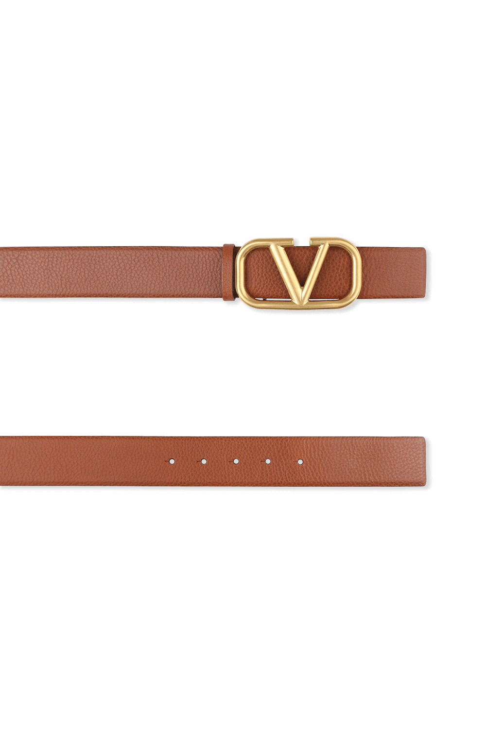 תמונת תקריב של Reversible V Logo Signature Belt in Brown