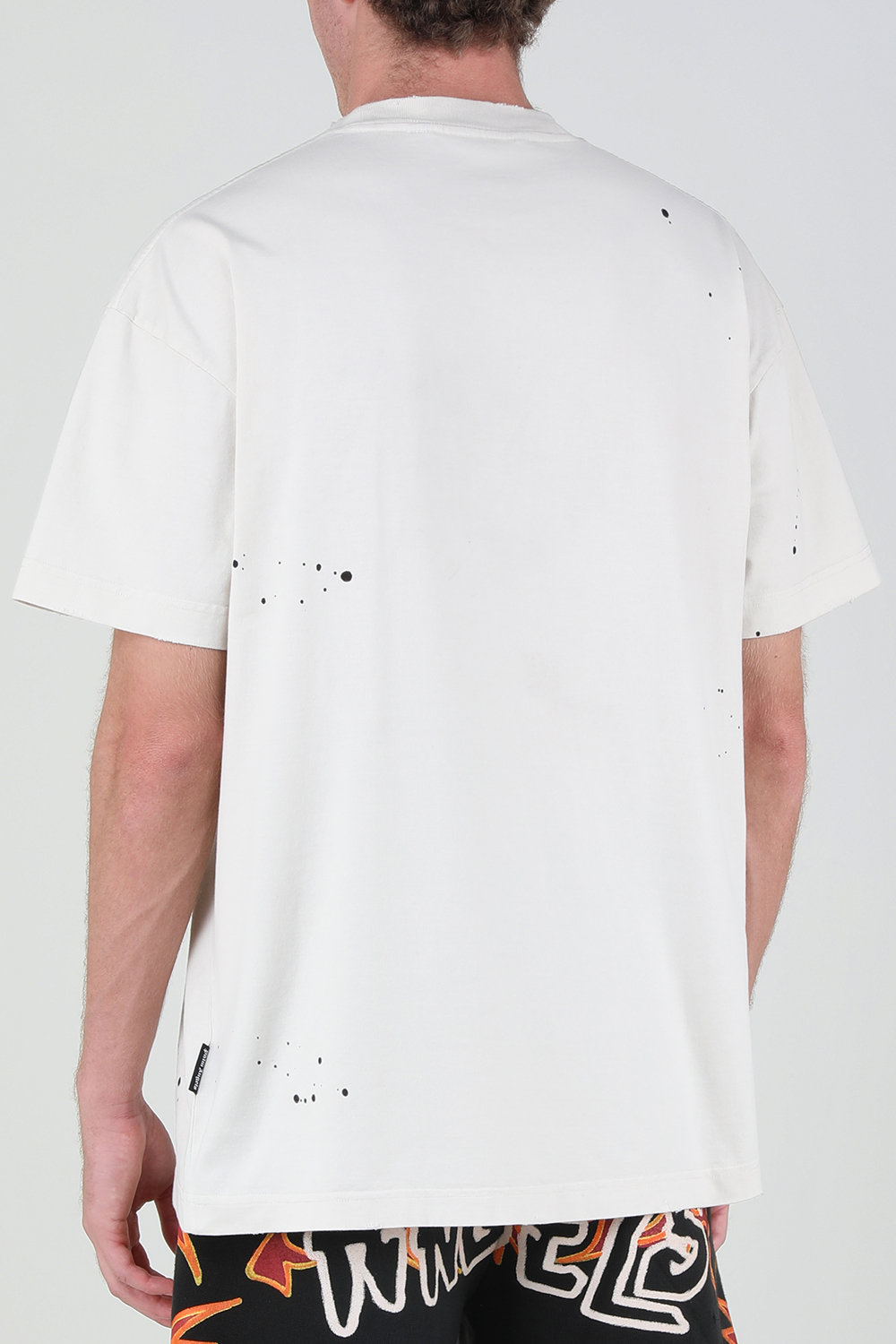 תמונת דוגמן אחורית של חולצת טי פאלם שקיעה