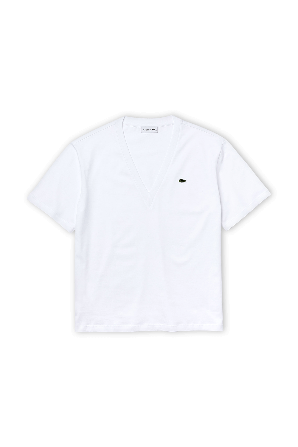 white lacoste tee