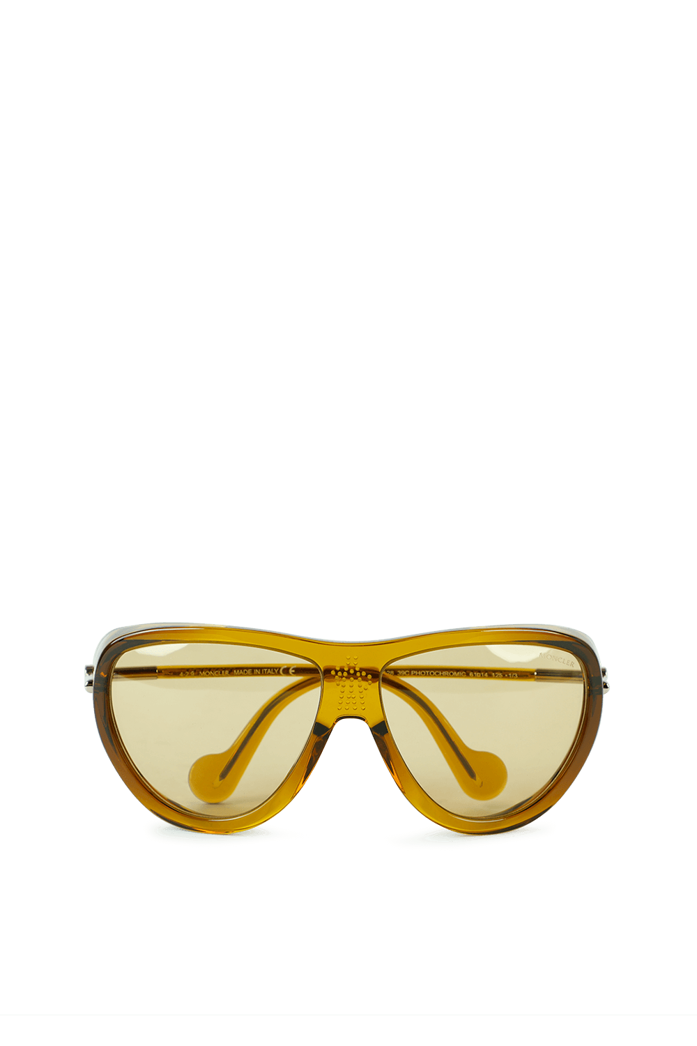 תמונה קידמית של משקפי שמש טייסים בגוון חום-שקוף עם עדשות בהירות