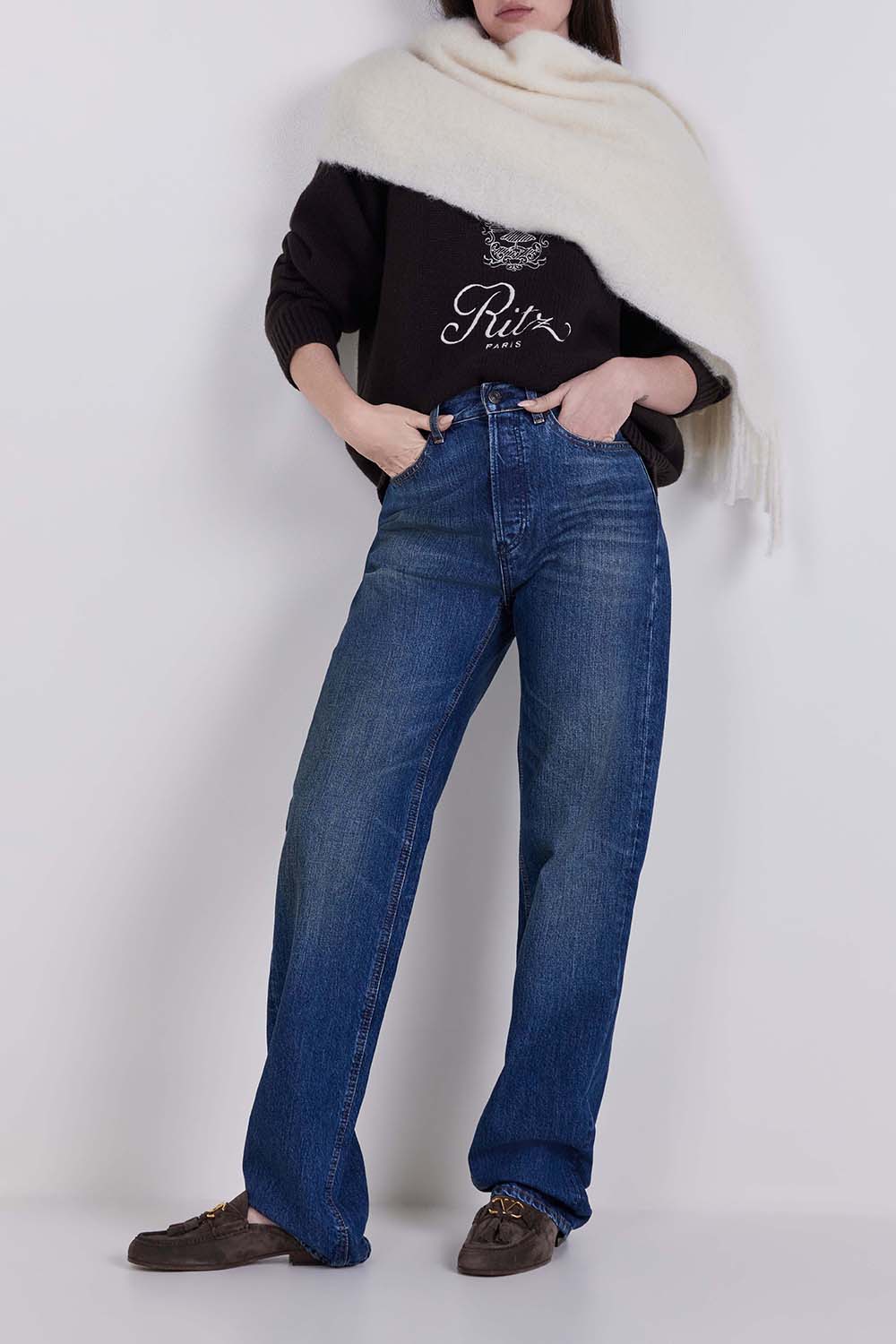 תמונת דוגמן קידמית של צעיף צמר מוהר ואלפקה