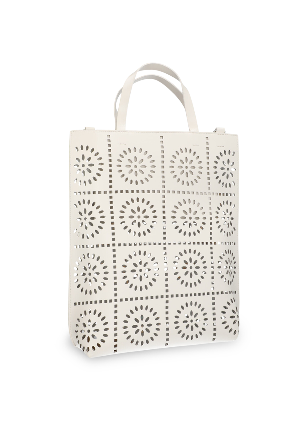 תמונה אחורית של תיק נשיאה מעור ממוחזר