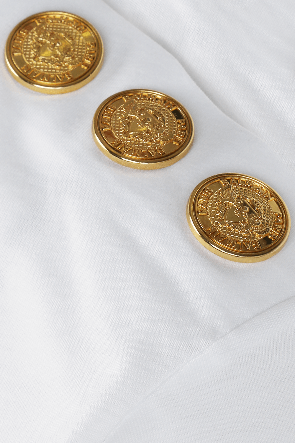 תמונה אחורית של Balmain Slim Fit T-Shirt in White