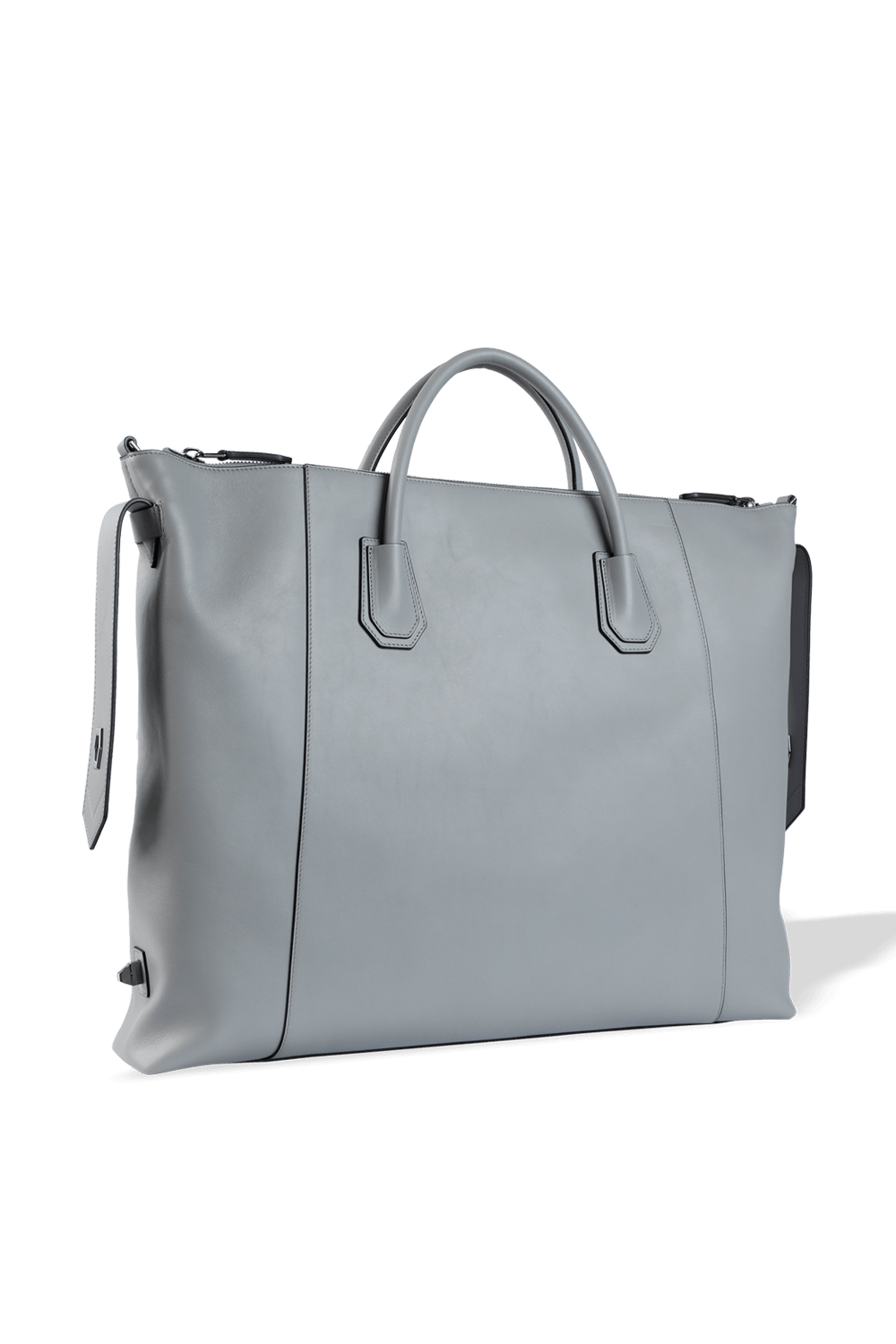 תמונת פנים של תיק אנטיגונה גדול מעור בצבע אפור