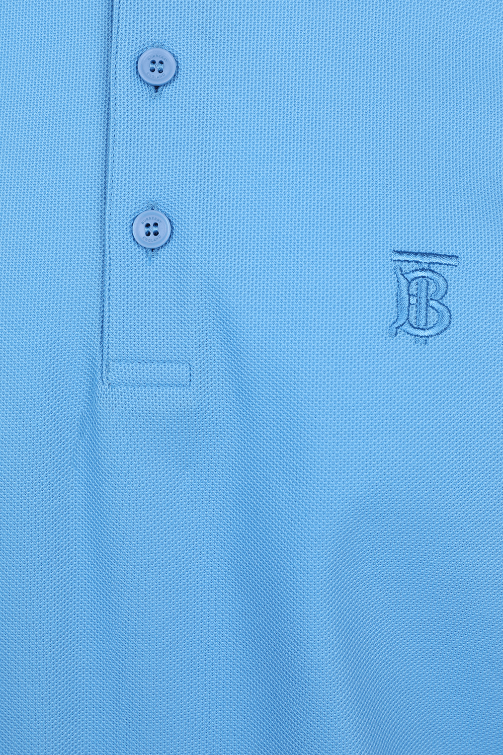 תמונה אחורית של Cotton Pique Polo Shirt In Sky Blue