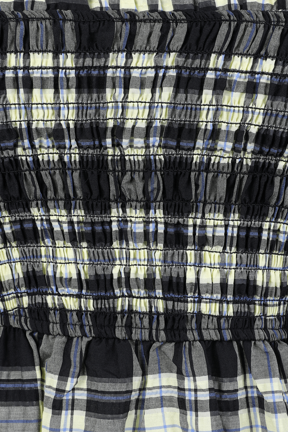 תמונה אחורית של שמלת מקסי משובצת עם שרוולים ארוכים