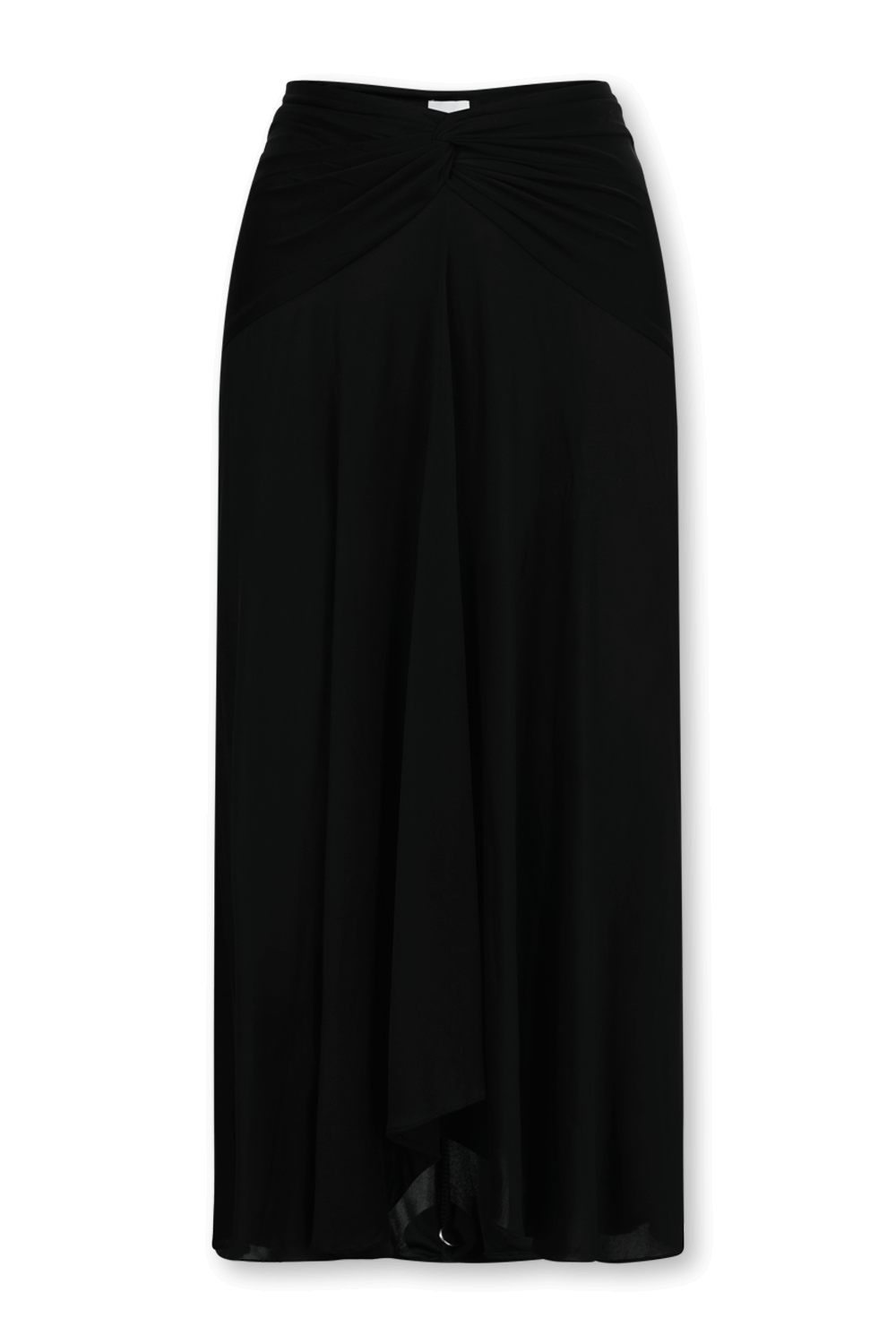 תמונה קידמית של חצאית מידי עם אלמנט קשירה