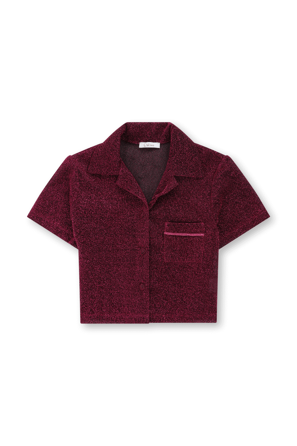 תמונה קידמית של חולצה פולו פוקסיה עם כיס צד