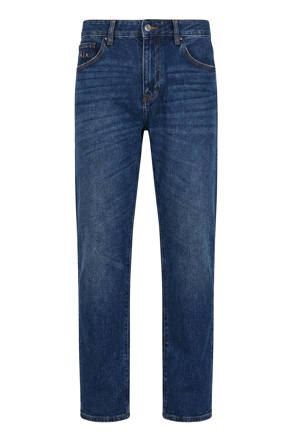 תמונה קידמית של מכנסי ג'ינס בגזרת סלים