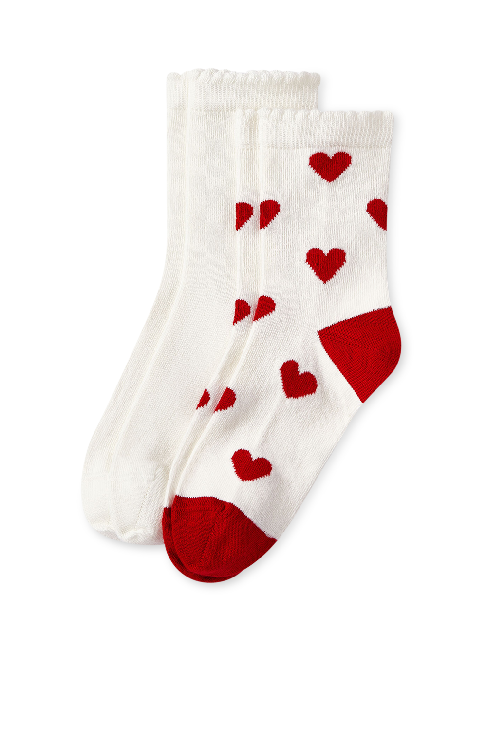 תמונה קידמית של מארז שני זוגות גרביים לבבות - גילאי 4-14 שנים