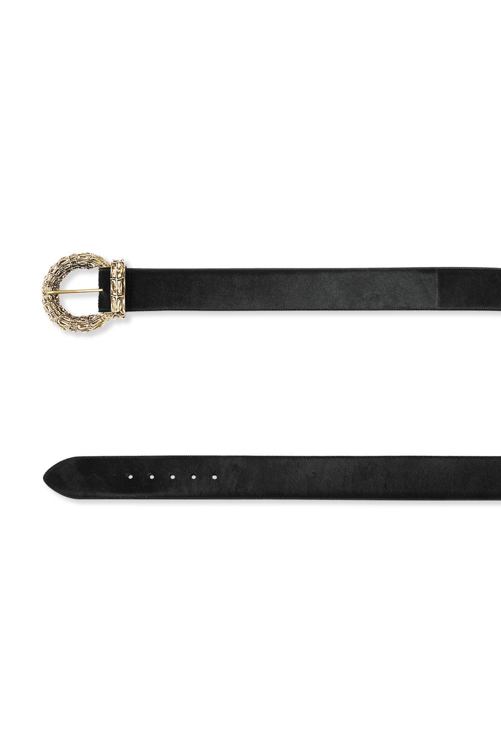 Gold Buckle Belt in Black image number null SAINT LAURENT