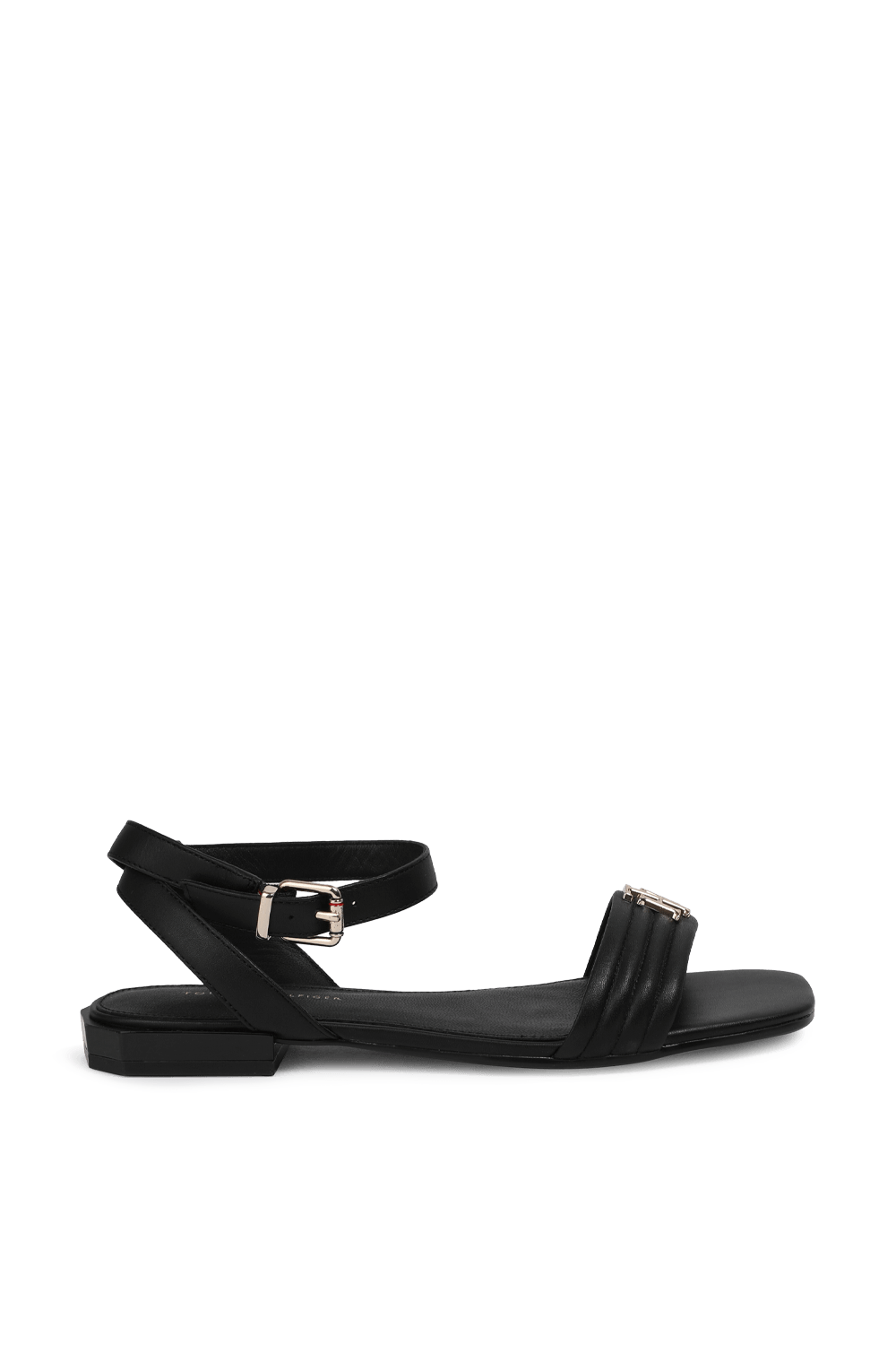 Padded Leather Sandals In Black TOMMY HILFIGER