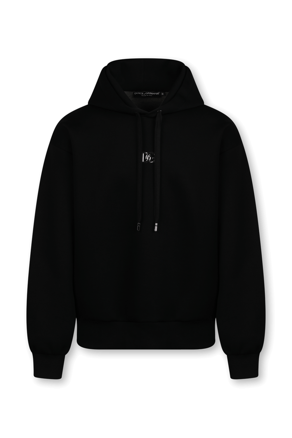 תמונה קידמית של סווטשירט קפוצ'ון עם לוגו מטאלי