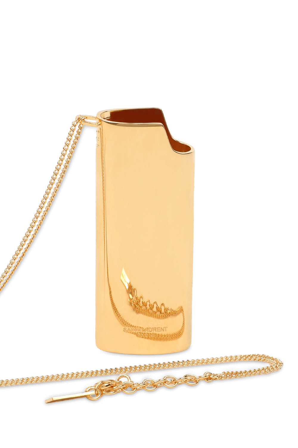 תמונה אחורית של שרשרת פליז עם תליון מחזיק למצית