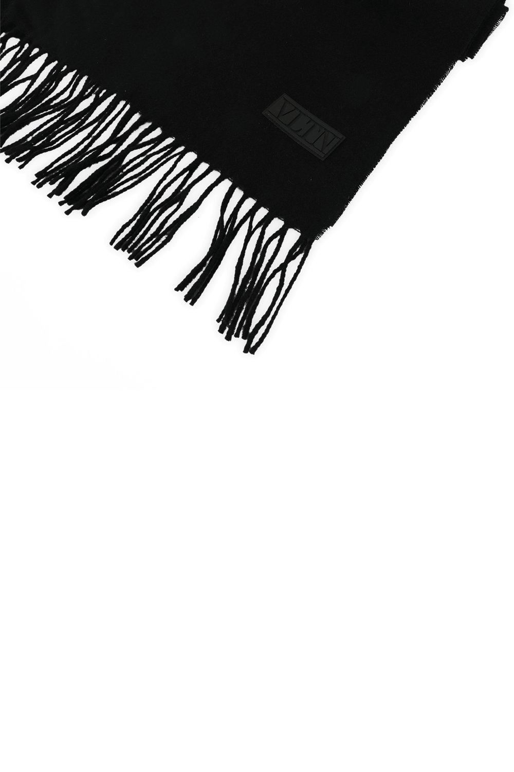 צעיף שחור מקשמיר עם קצוות פרנזים VALENTINO GARAVANI