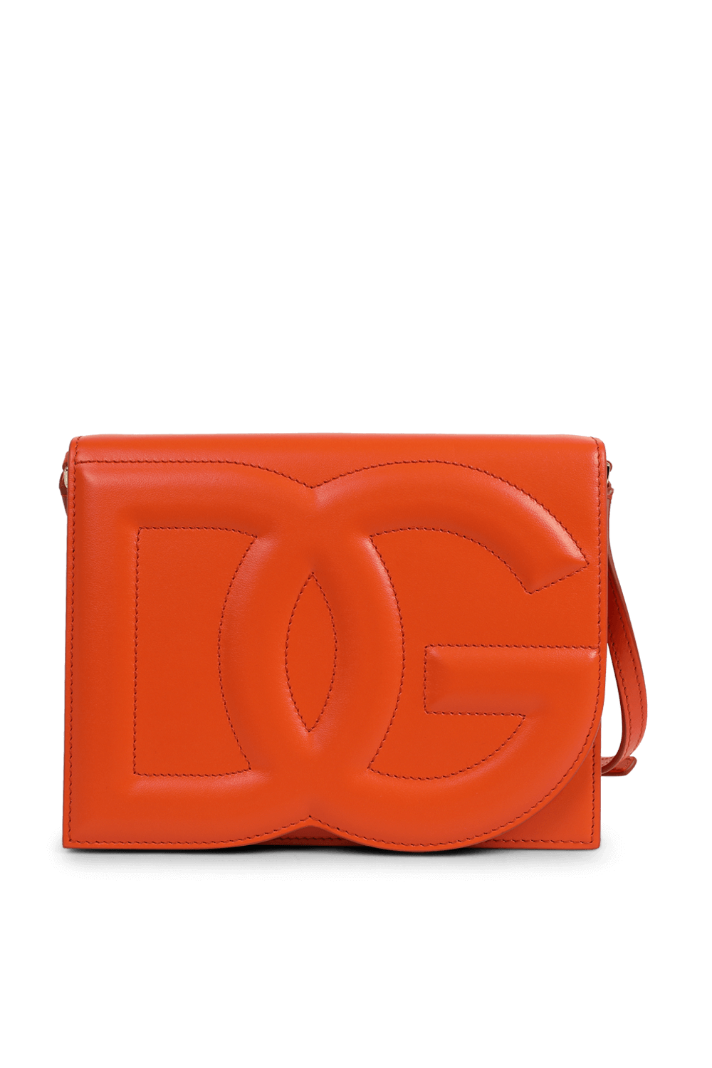 תמונה קידמית של תיק קרוס מעור עם לוגו מונוגרמי