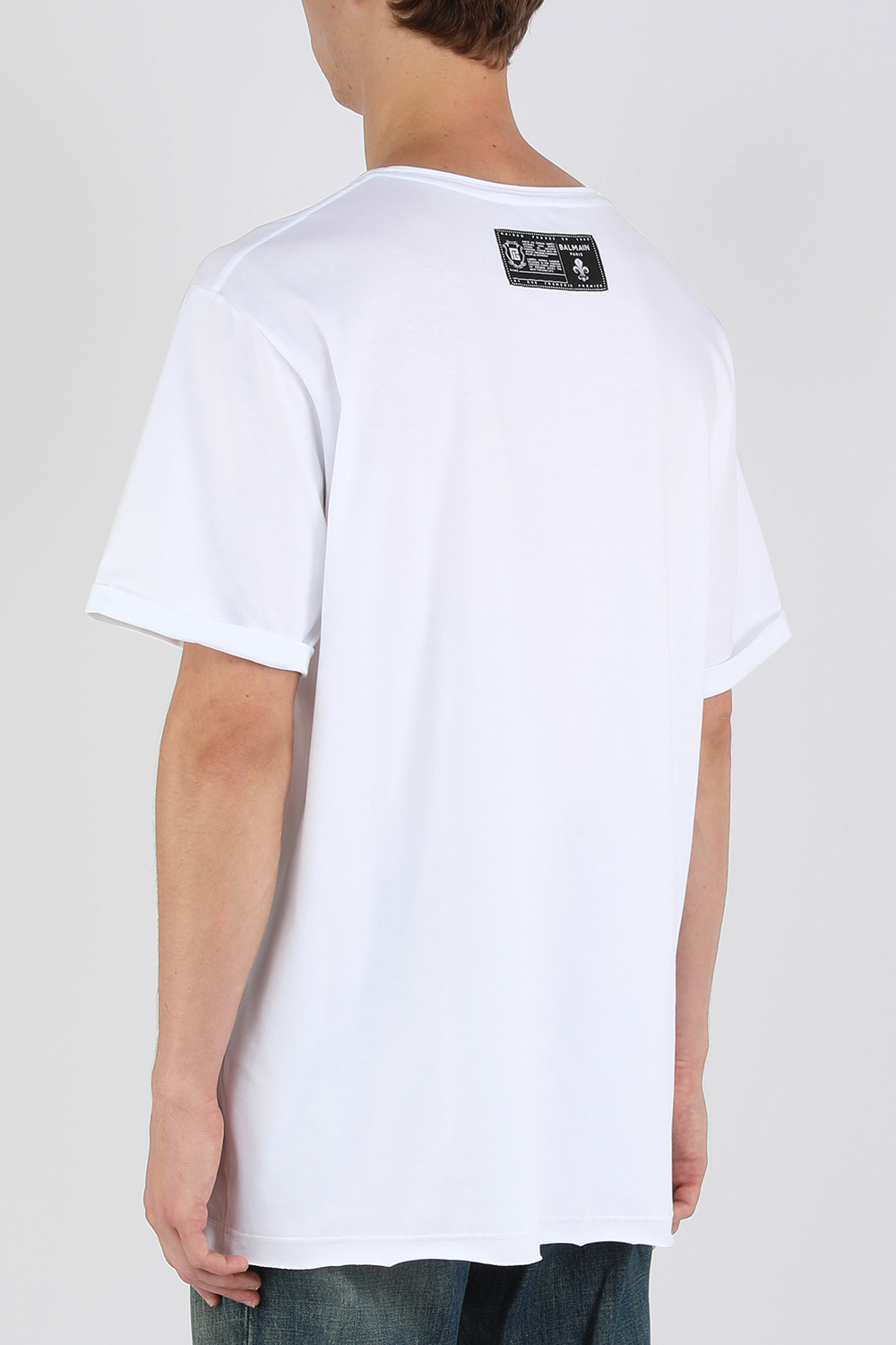 תמונת דוגמן אחורית של חולצת טי קצרה עם לוגו בלמיין משורטט