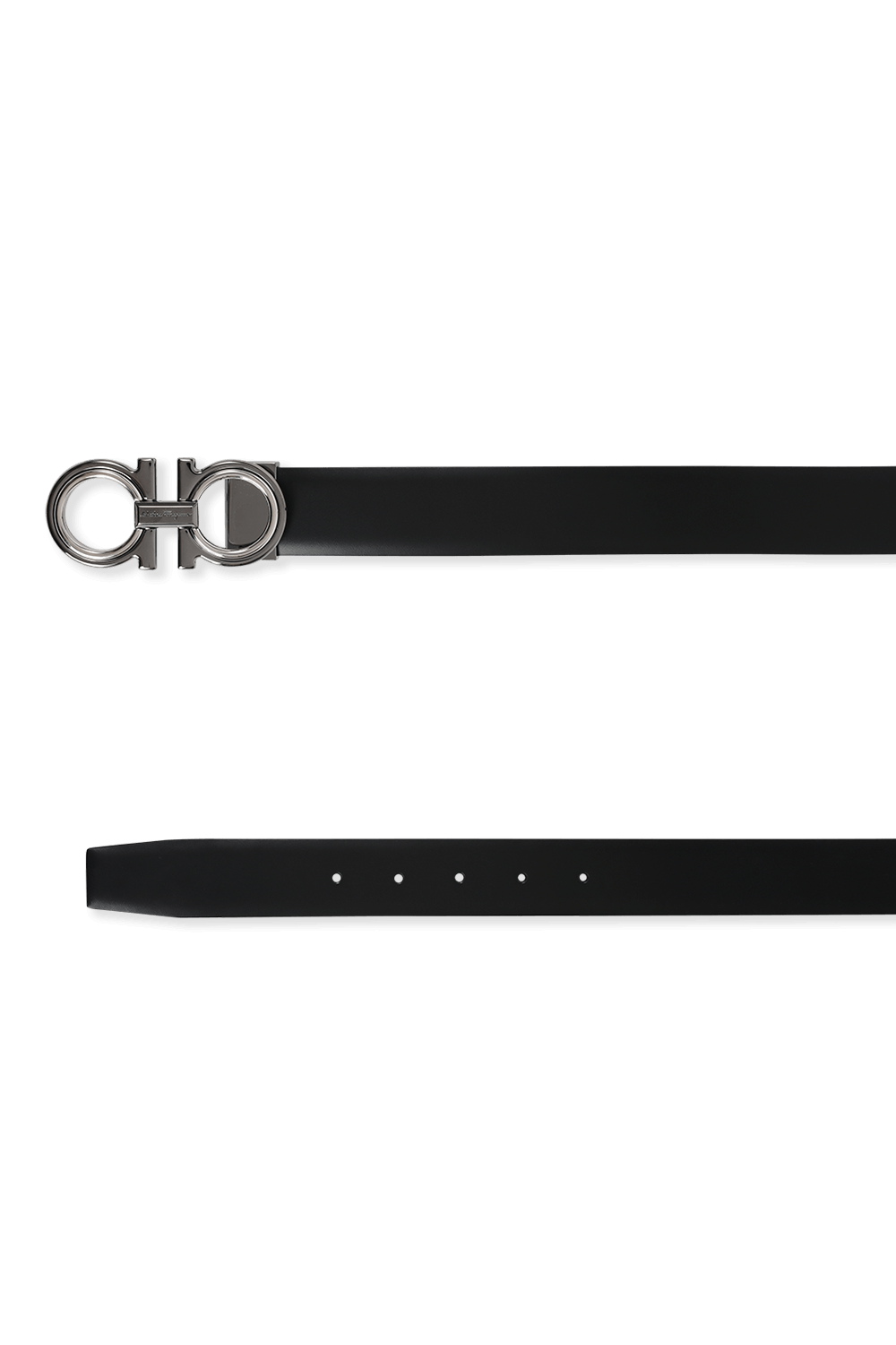 Reversible and Adjustable Belt in Black SALVATORE FERRAGAMO