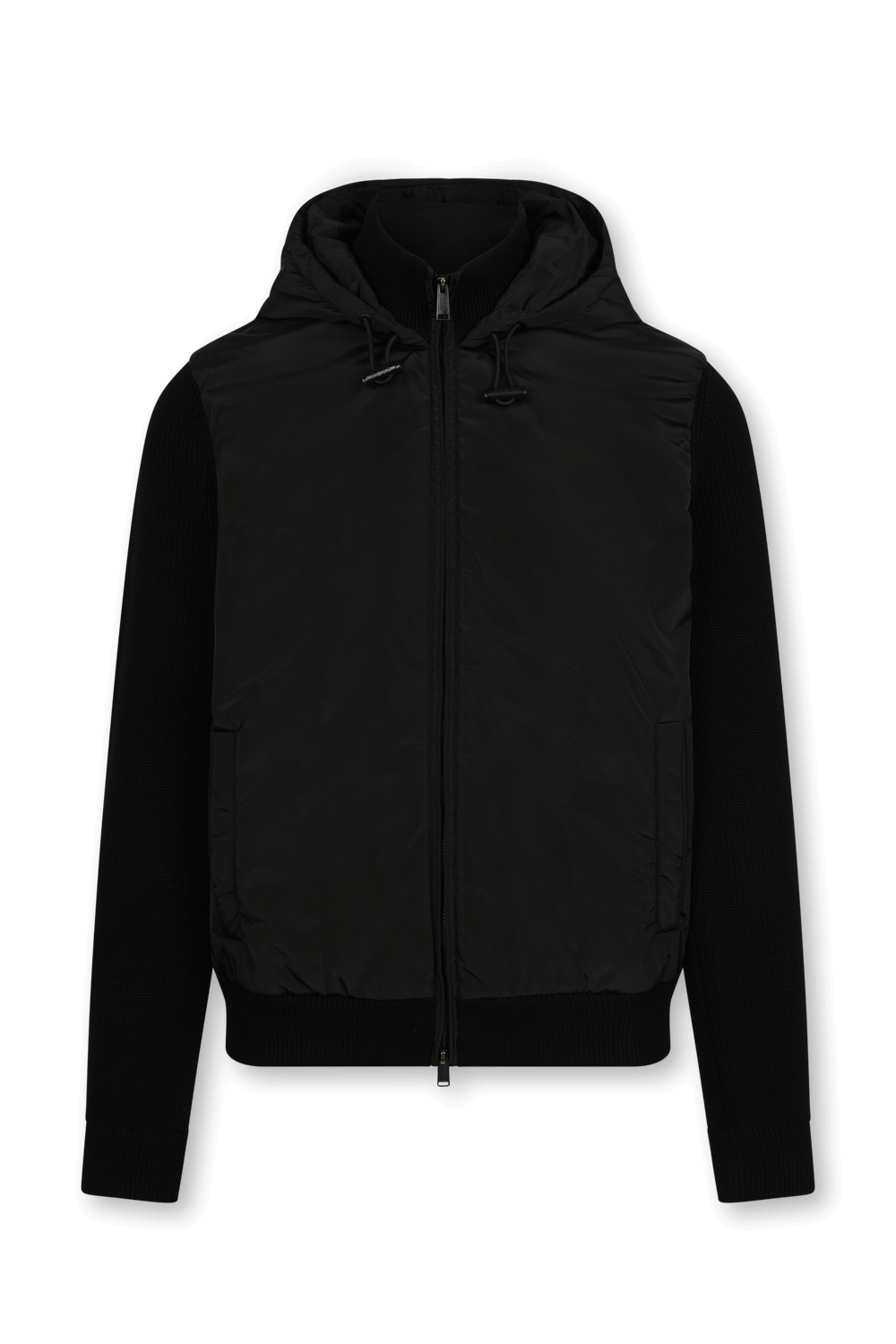 תמונה קידמית של הוגו בוס X פורשה ז'קט קרדיגן עם קפוצ'ון