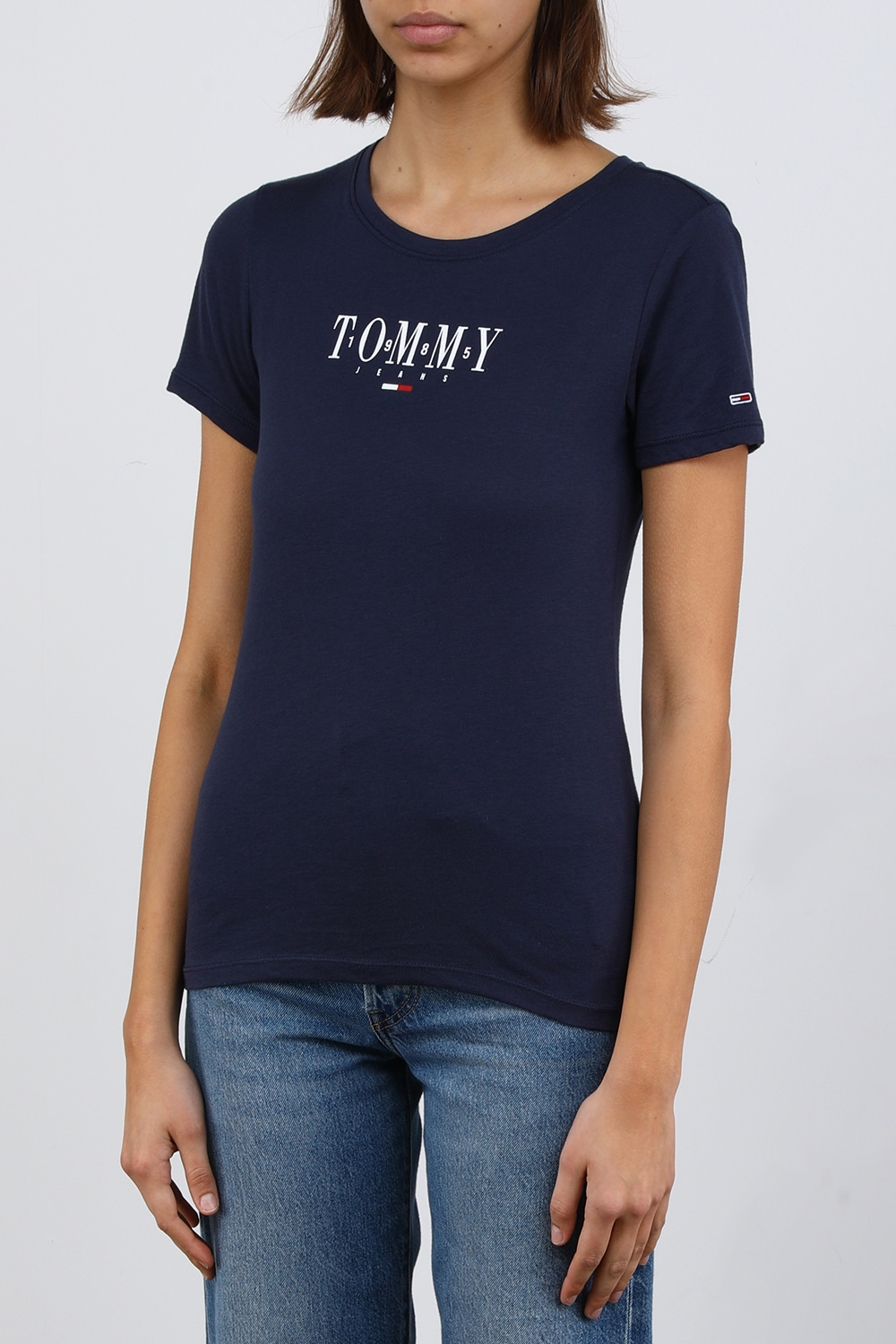 חולצת טי כחולה עם הדפס לוגו TOMMY HILFIGER