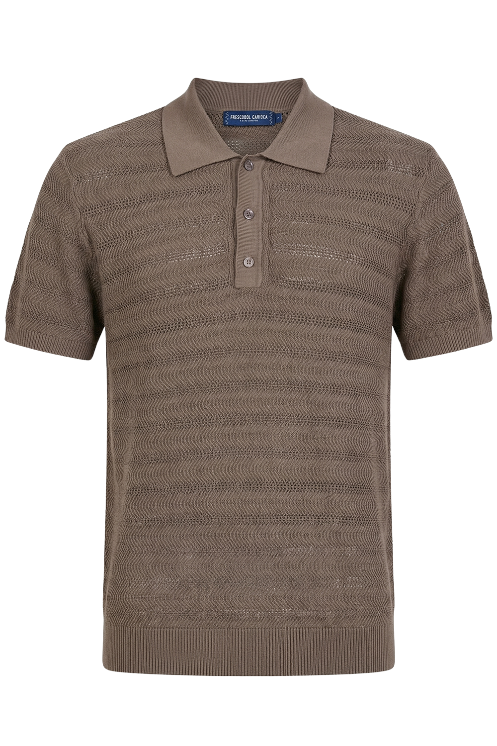 תמונה קידמית של חולצת פולו ג'אקרד