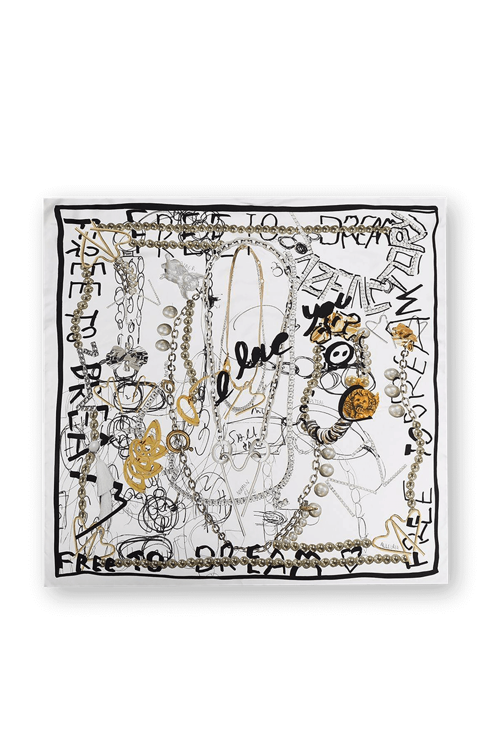 Free To Run Silk Scarf in White image number null AZ FACTORY