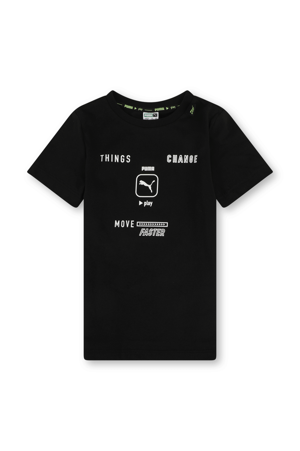 תמונה קידמית של גילאי 4-16 חולצת פומה פליי שחורה