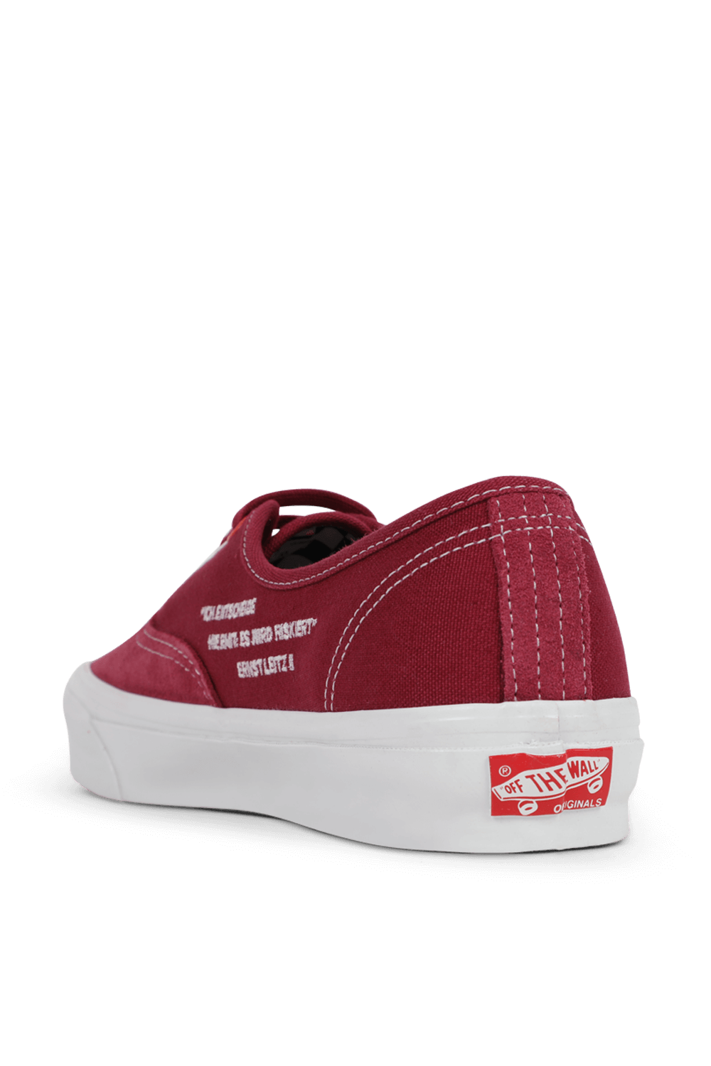 תמונה אחורית של נעלי סניקרס אותנטיק בגוון בורדו