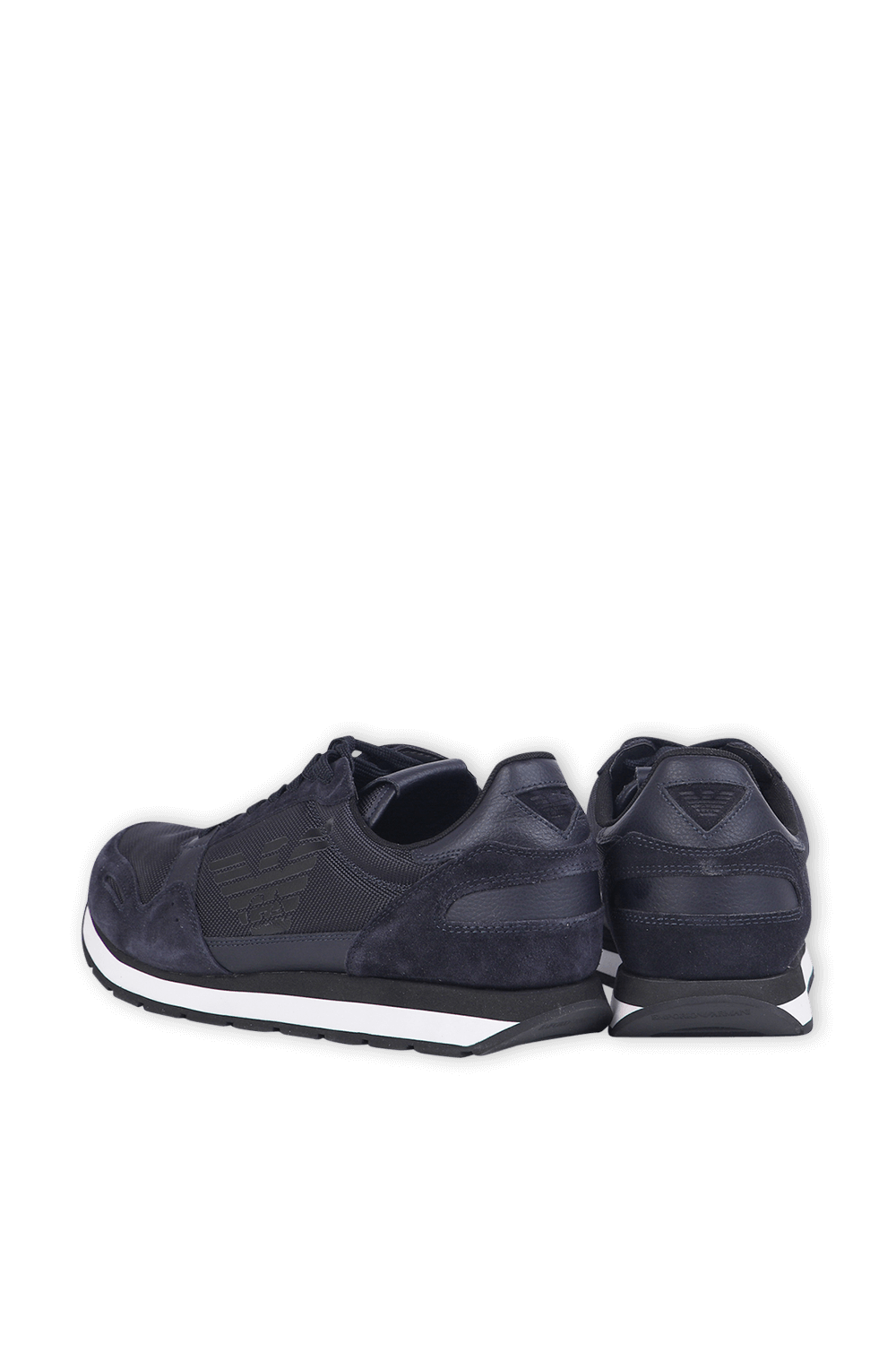 תמונת פנים של Suede Sneakers with Side Logo in Navy