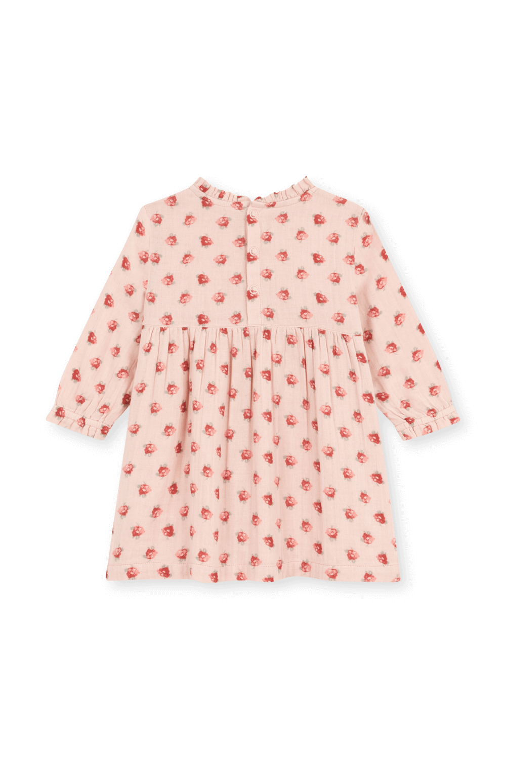 תמונה אחורית של שמלה פרחונית עם שרוולים ארוכים 18-36 חודשים